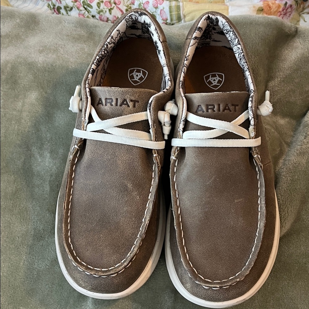 Ariat Tan Leather Boat Shoes